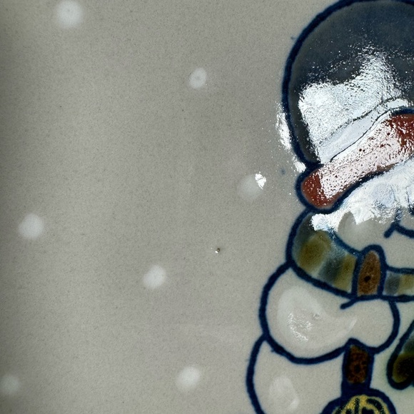 RARE VINTAGE LOUISVILLE POTTERY SNOWMAN SERVING PLATTER LIKE NEW - Picture 6 of 8